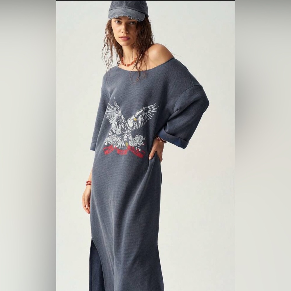 Women's Gray Graphic Maxi Dress
